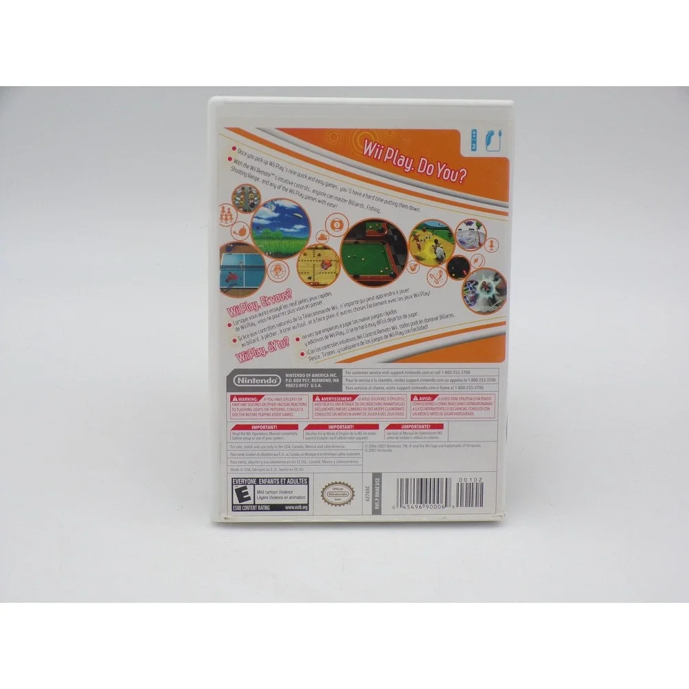 Nintendo Wii Play Video Game USA White Case Manual Included 2007 E Rated